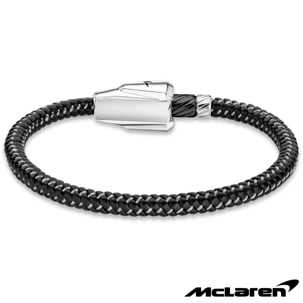 【McLaren 邁拉輪】限量2折 頂級英國超跑不銹鋼真皮手環 全新專櫃展示品(MG0204 190mm)