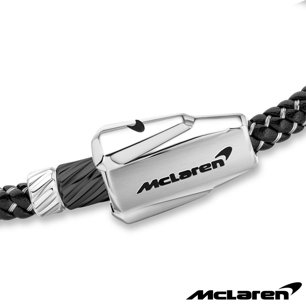 【McLaren 邁拉輪】限量2折 頂級英國超跑不銹鋼真皮手環 全新專櫃展示品(MG0204 190mm)