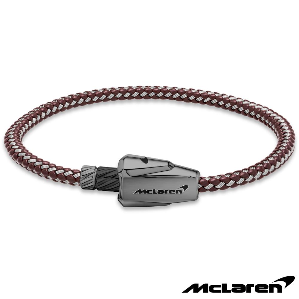 【McLaren 邁拉輪】限量2折 頂級英國超跑不銹鋼真皮手環 全新專櫃展示品(MG0215 210mm)
