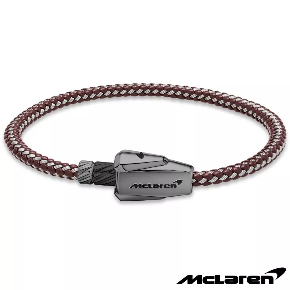 【McLaren 邁拉輪】限量2折 頂級英國超跑不銹鋼真皮手環 全新專櫃展示品(MG0215 210mm)