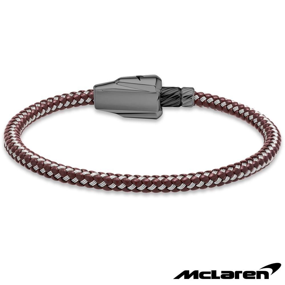【McLaren 邁拉輪】限量2折 頂級英國超跑不銹鋼真皮手環 全新專櫃展示品(MG0215 210mm)