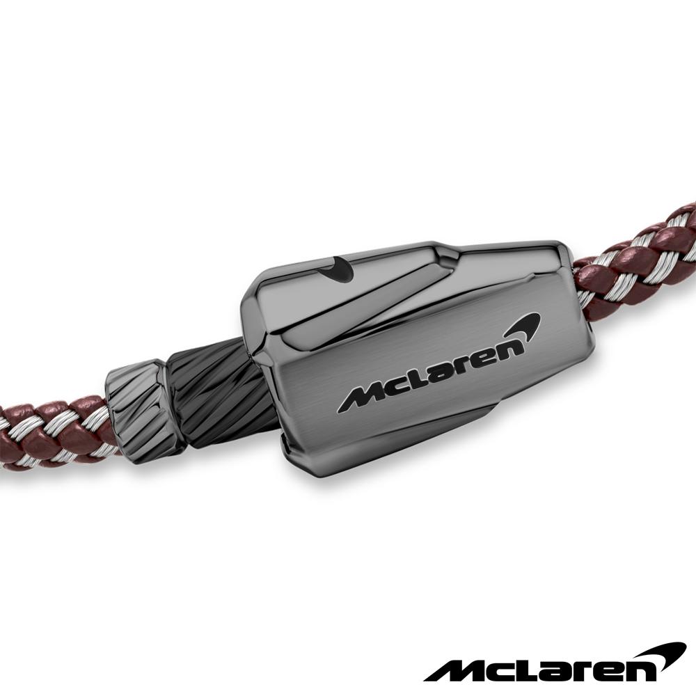 【McLaren 邁拉輪】限量2折 頂級英國超跑不銹鋼真皮手環 全新專櫃展示品(MG0215 210mm)