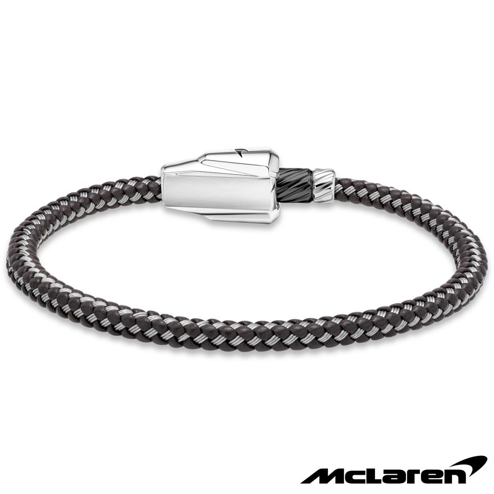 【McLaren 邁拉輪】限量2折 頂級英國超跑不銹鋼真皮手環 全新專櫃展示品(MG0207 190mm)