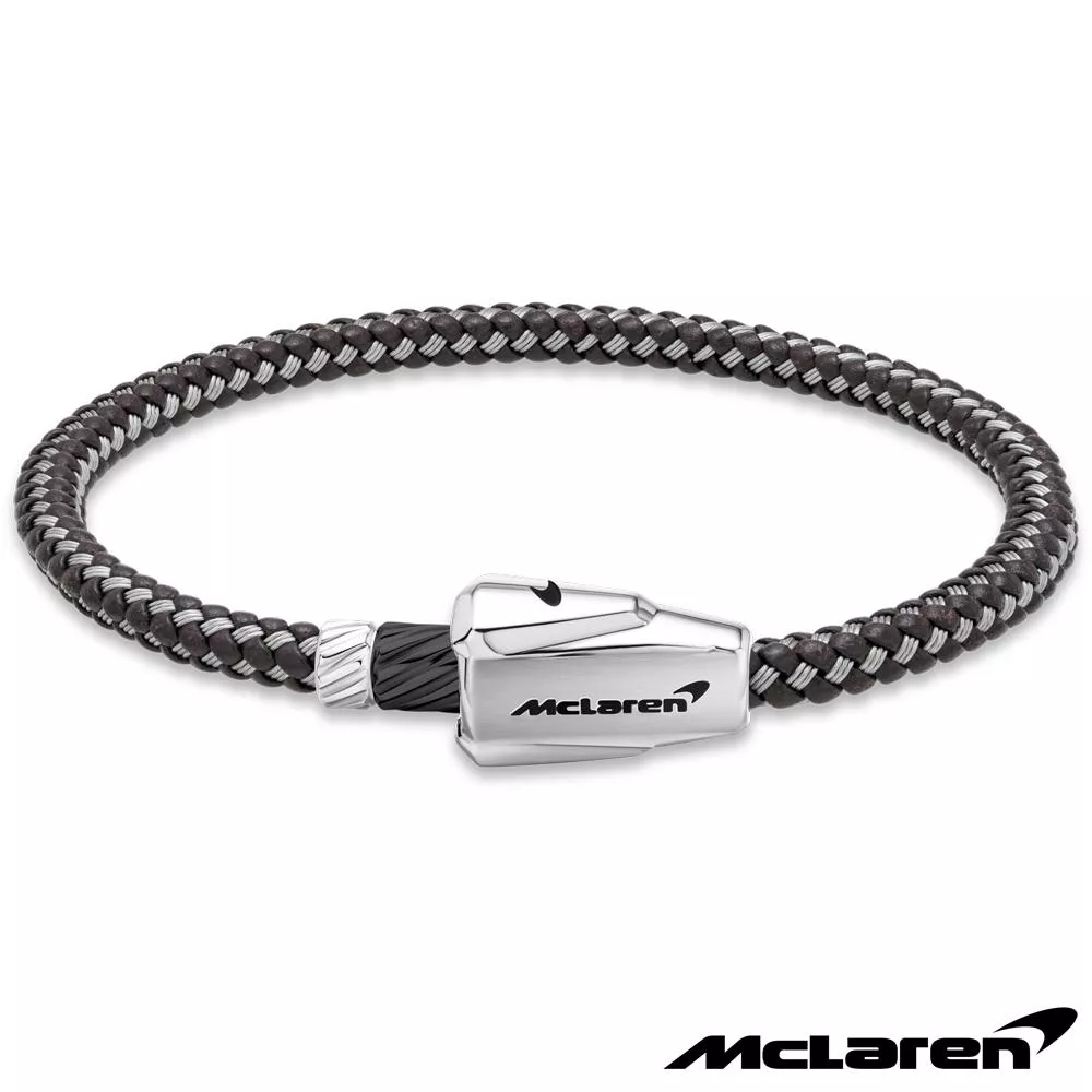 【McLaren 邁拉輪】頂級英國超跑不銹鋼真皮手環 (MG0217 210mm)