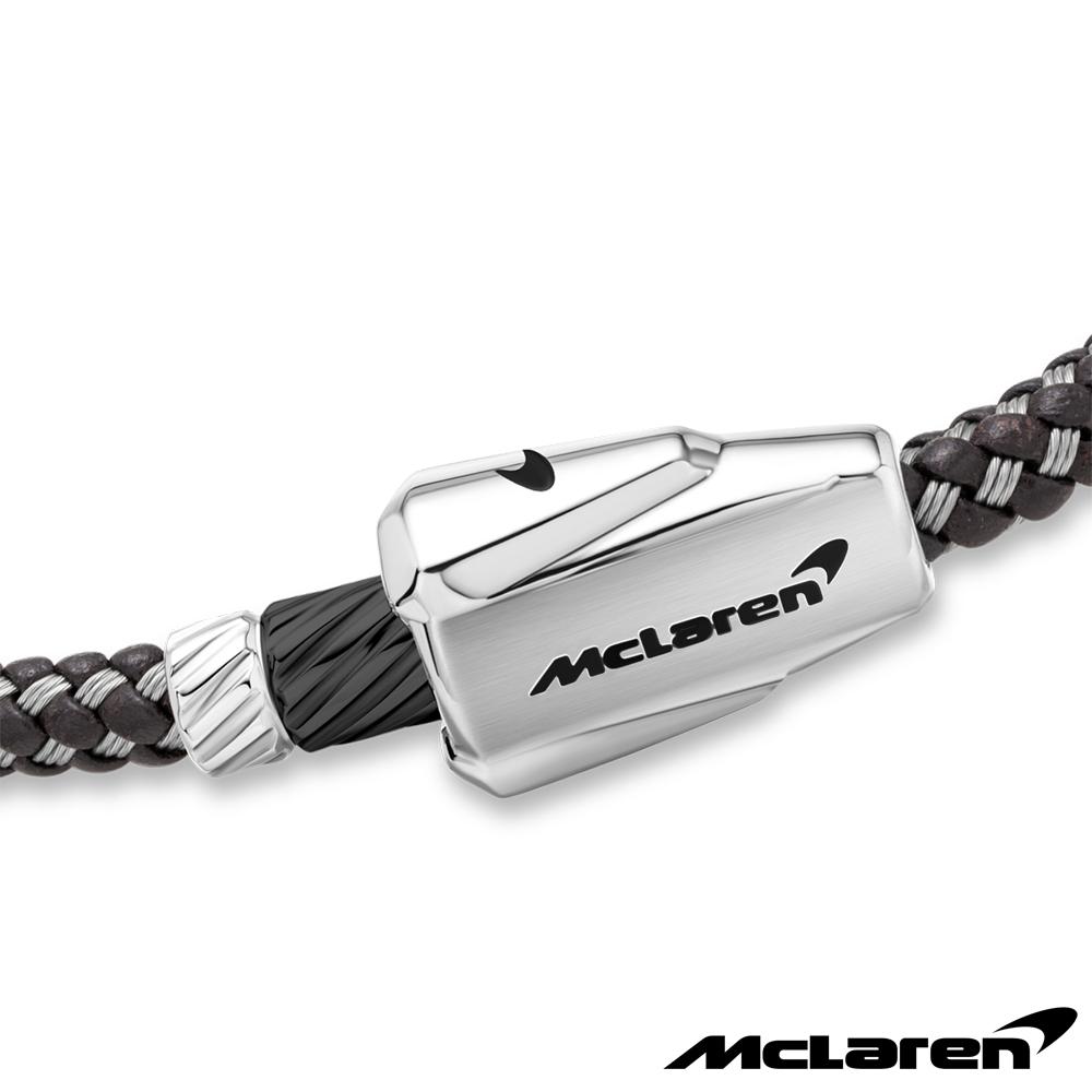 【McLaren 邁拉輪】限量2折 頂級英國超跑不銹鋼真皮手環 全新專櫃展示品(MG0207 190mm)