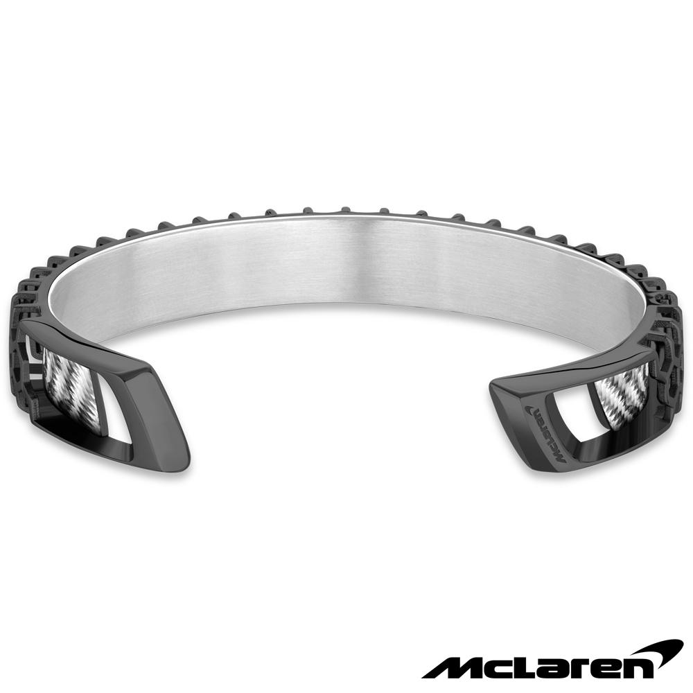 【McLaren 邁拉輪】限量2折 頂級英國超跑不銹鋼碳纖維手環 全新專櫃展示品(MG0312 70x55mm)