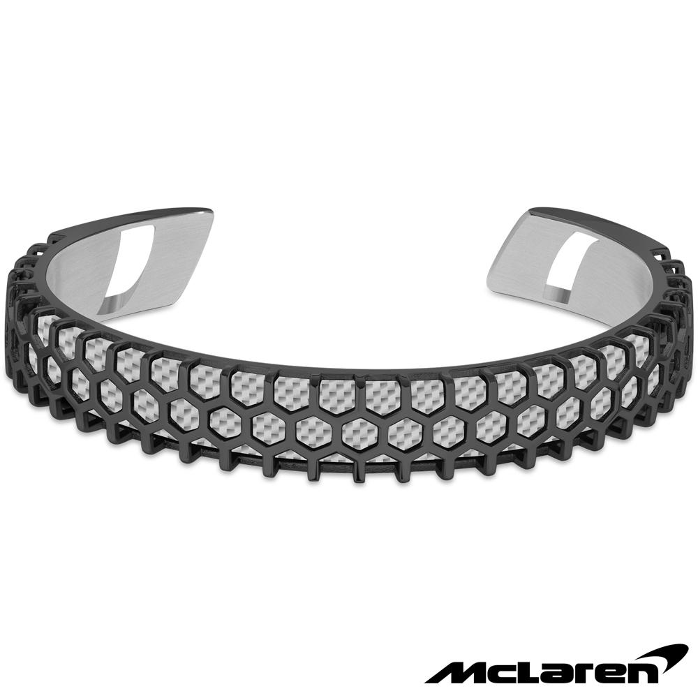 【McLaren 邁拉輪】限量2折 頂級英國超跑不銹鋼碳纖維手環 全新專櫃展示品(MG0312 70x55mm)