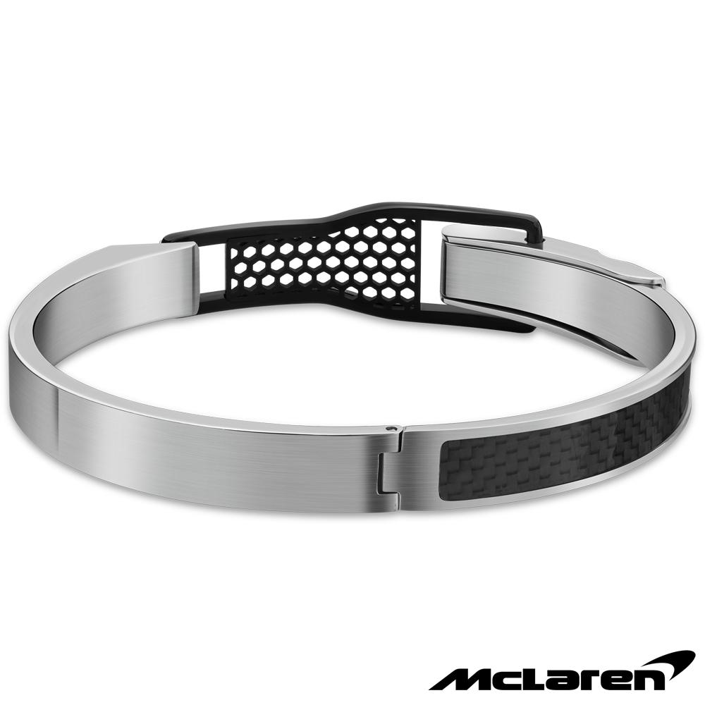 【McLaren 邁拉輪】限量2折 頂級英國超跑不銹鋼碳纖維手環 全新專櫃展示品(MG0401 60x47mm)