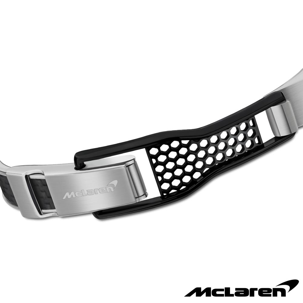 【McLaren 邁拉輪】限量2折 頂級英國超跑不銹鋼碳纖維手環 全新專櫃展示品(MG0401 60x47mm)
