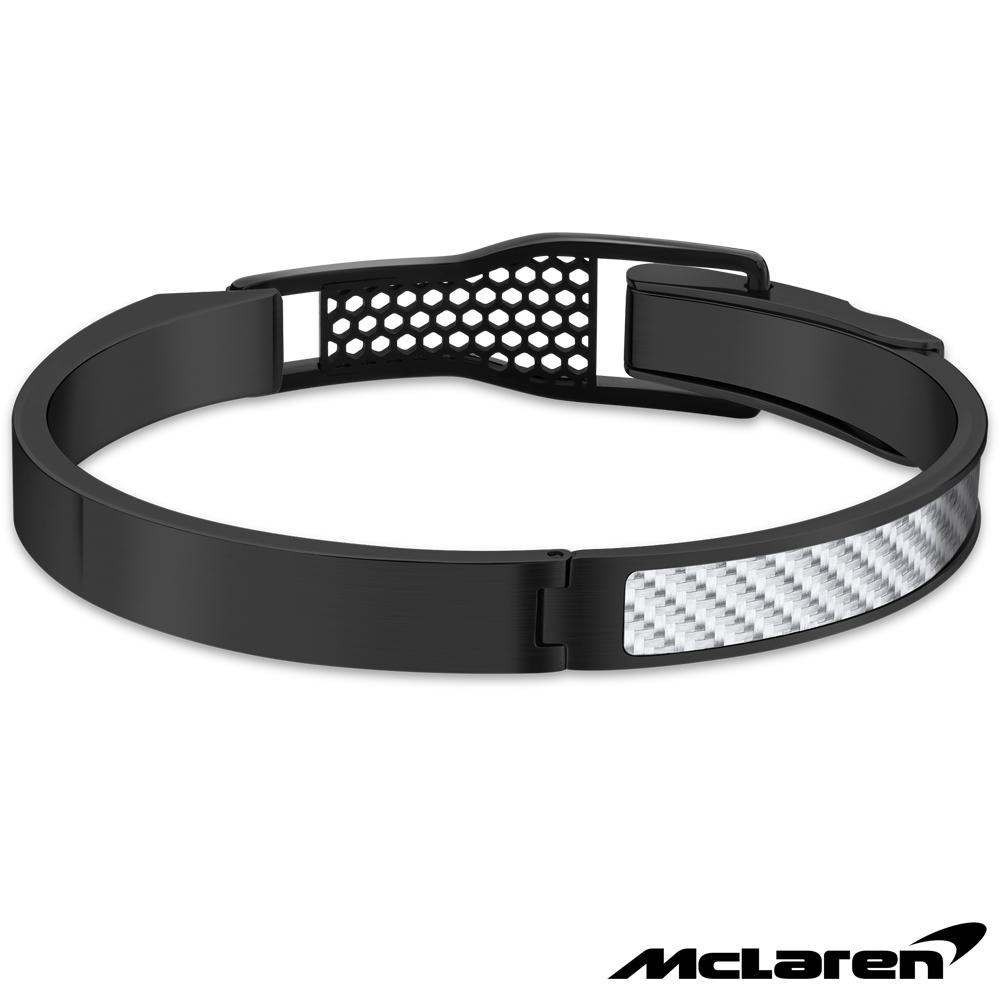 【McLaren 邁拉輪】限量2折 頂級英國超跑不銹鋼碳纖維手環 全新專櫃展示品(MG0412 65x52mm)