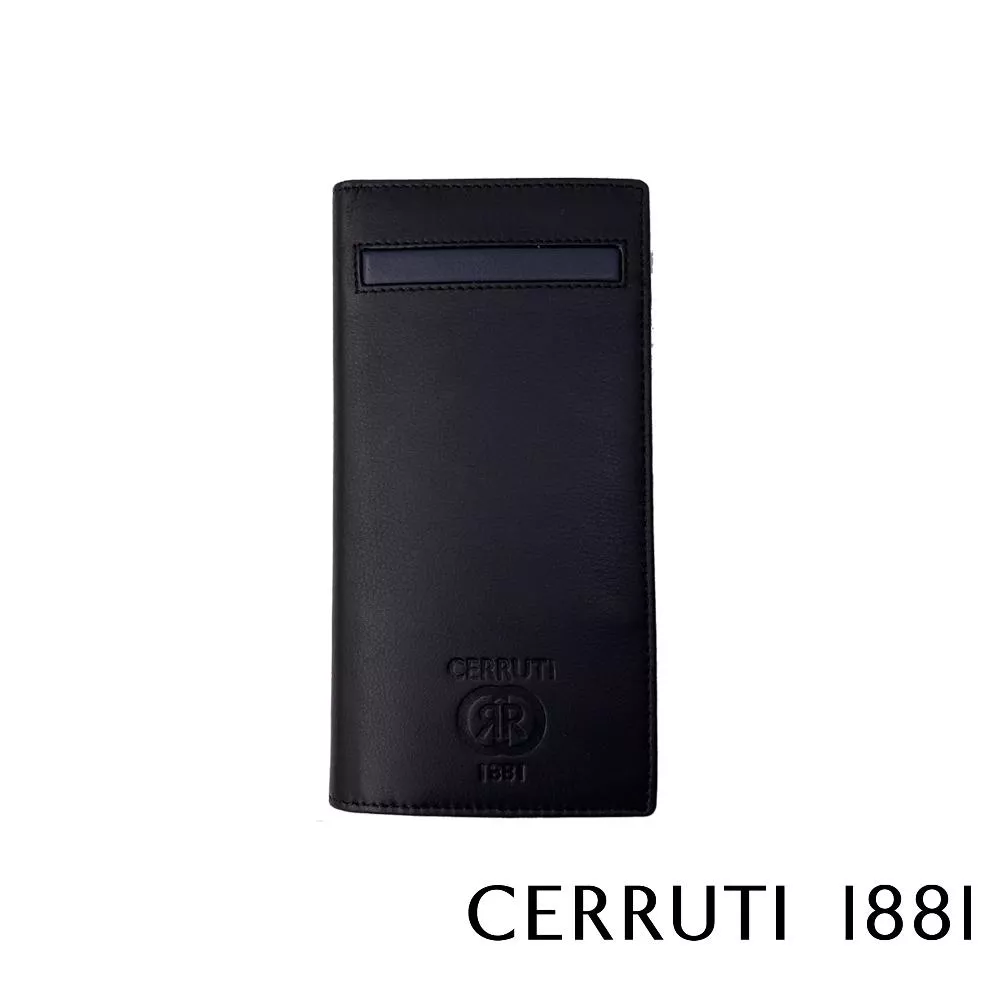 【Cerruti 1881】限量2折 義大利頂級小牛皮12卡對開長夾 全新專櫃展示品(CEPU05701M)
