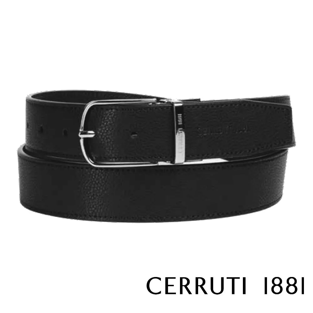 【Cerruti 1881】限量2折 義大利頂級小牛皮皮帶 全新專櫃展示品 (CECT06156M)