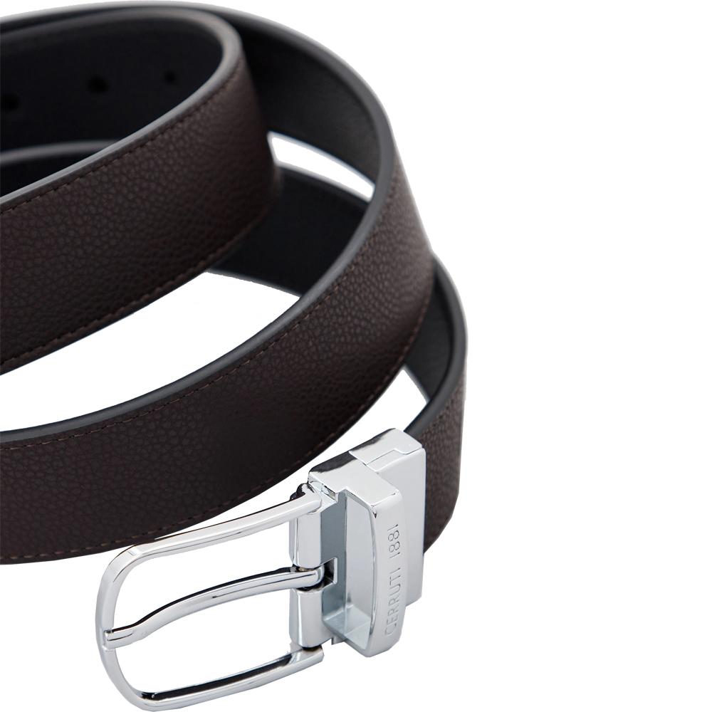 【Cerruti 1881】限量2折 義大利頂級小牛皮皮帶 全新專櫃展示品 (CECT06156M)