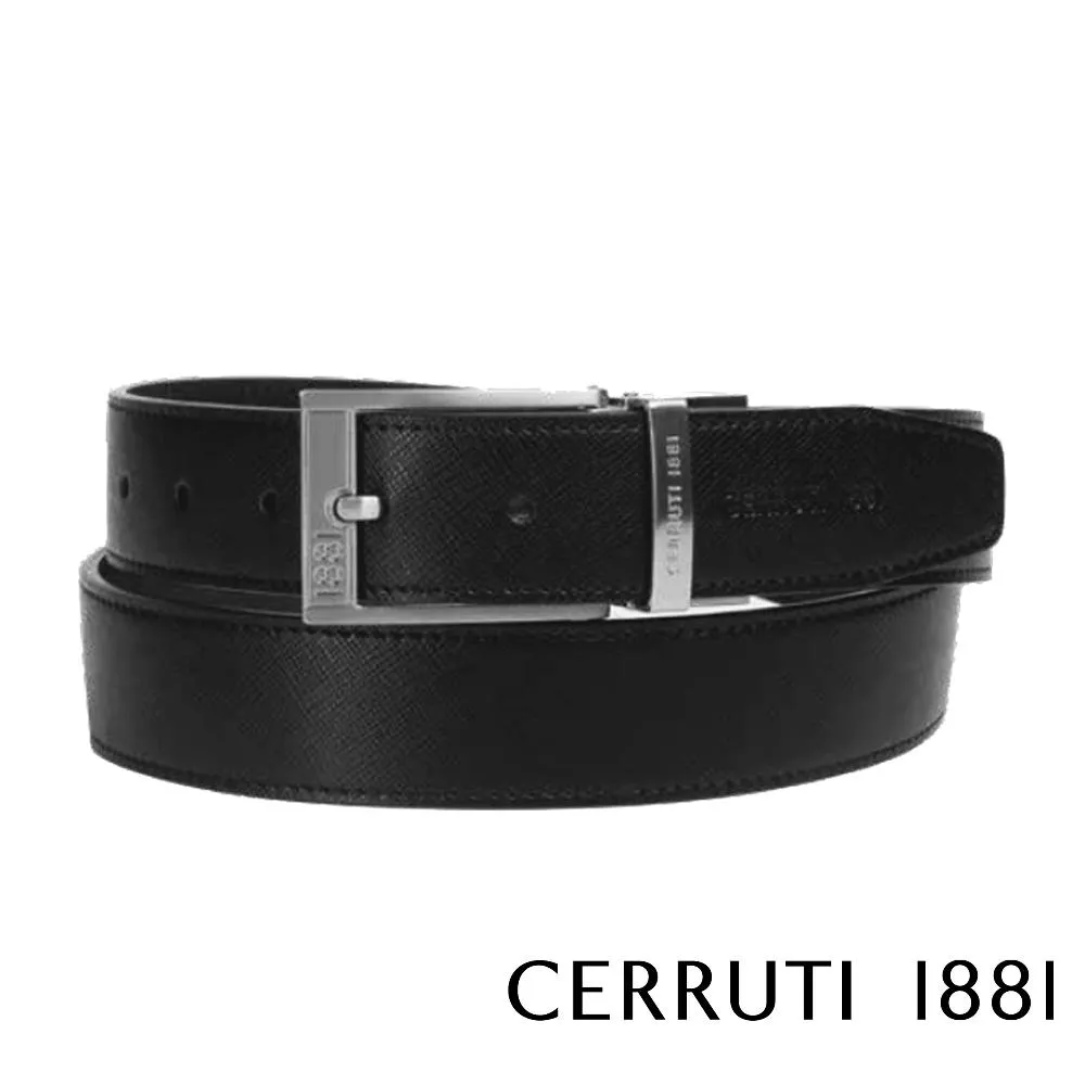 【Cerruti 1881】限量2折 義大利頂級小牛皮皮帶 全新專櫃展示品 (CECT06158M)