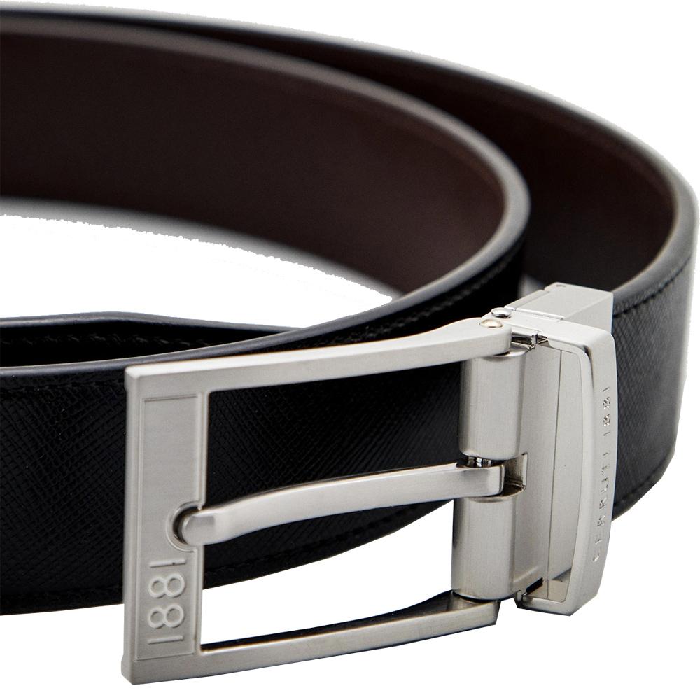 【Cerruti 1881】限量2折 義大利頂級小牛皮皮帶 全新專櫃展示品 (CECT06158M)