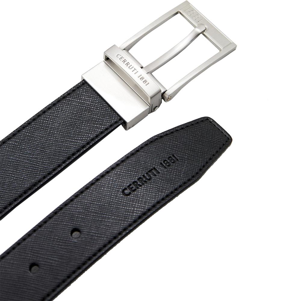 【Cerruti 1881】限量2折 義大利頂級小牛皮皮帶 全新專櫃展示品 (CECT06158M)
