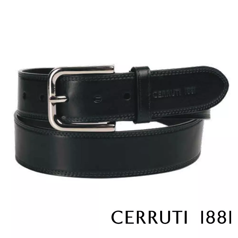 【Cerruti 1881】限量2折 義大利頂級小牛皮皮帶 全新專櫃展示品 (CECU06065M)