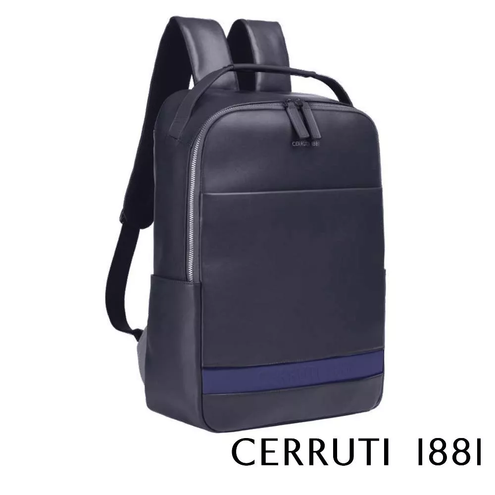 【Cerruti 1881】限量2折 義大利頂級小牛皮後背包 全新專櫃展示品 (CEZA05889M)