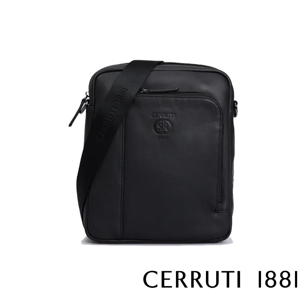 【Cerruti 1881】限量2折 義大利頂級小牛皮側背包肩背包 全新專櫃展示品 (CEBO06309M)