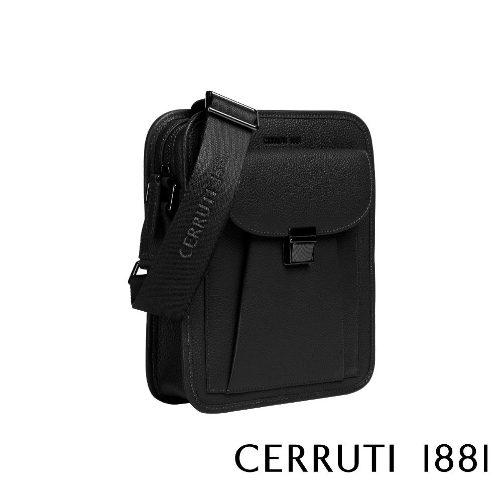 【Cerruti 1881】限量2折 義大利頂級小牛皮側背包肩背包 全新專櫃展示品 (CEBO06176M)