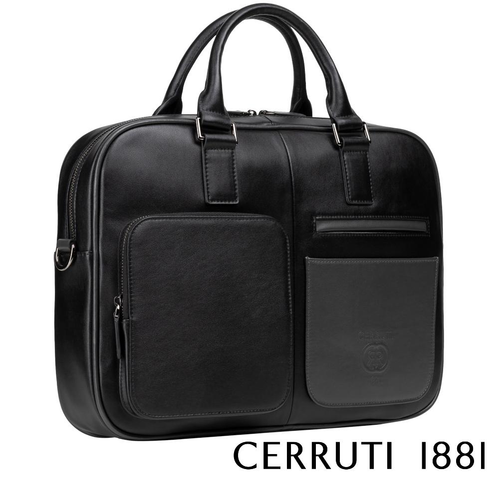 【Cerruti 1881】限量2折 義大利頂級小牛皮公事包/肩背包 全新專櫃展示品 (CECA05646M)