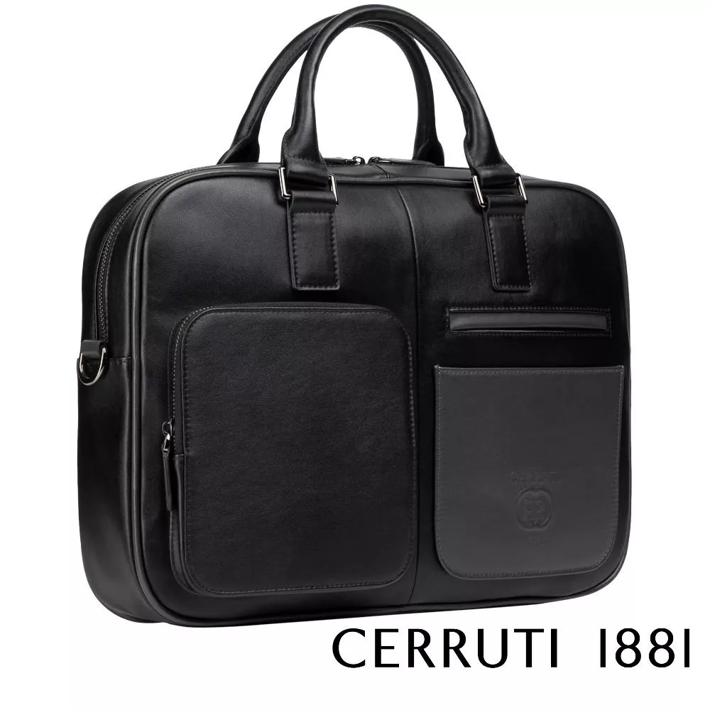 【Cerruti 1881】義大利頂級小牛皮公事包/肩背包 (CECA05646M)