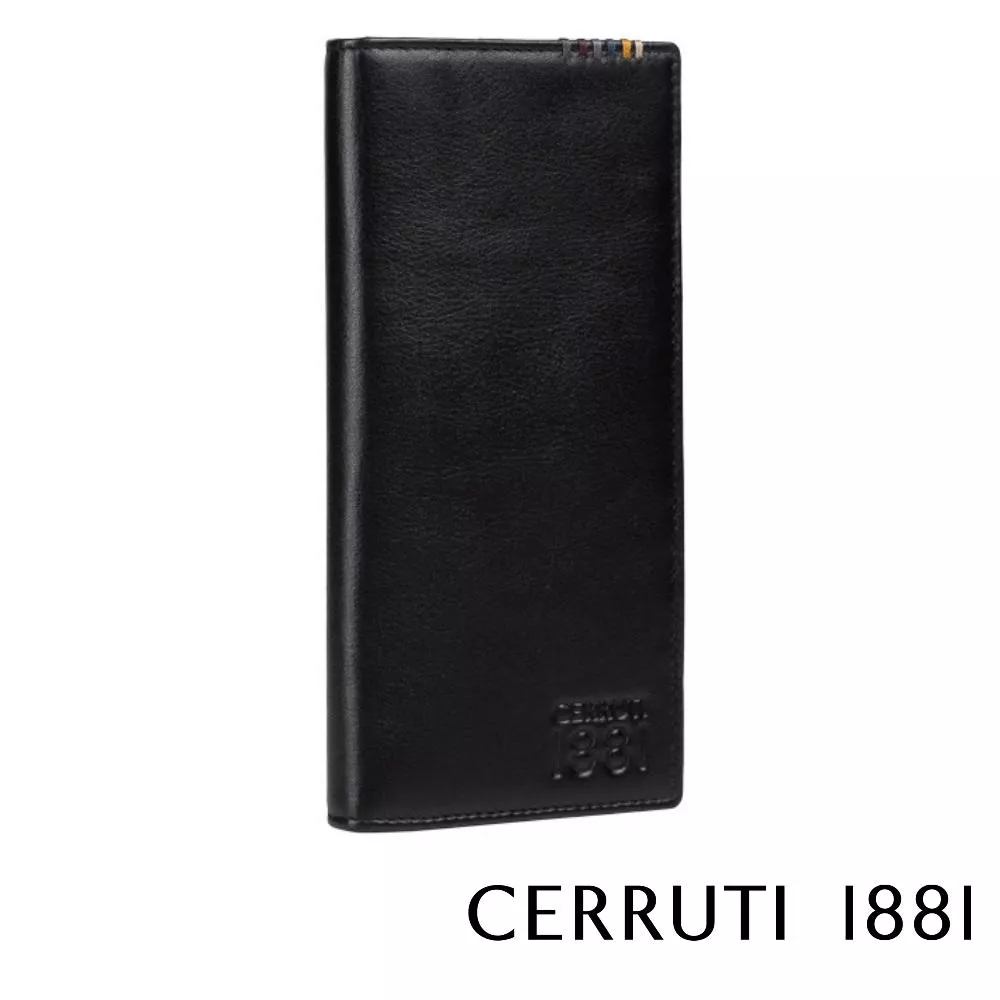 【Cerruti 1881】限量2折 義大利頂級小牛皮12卡對開長夾 全新專櫃展示品(CEPU05652M)