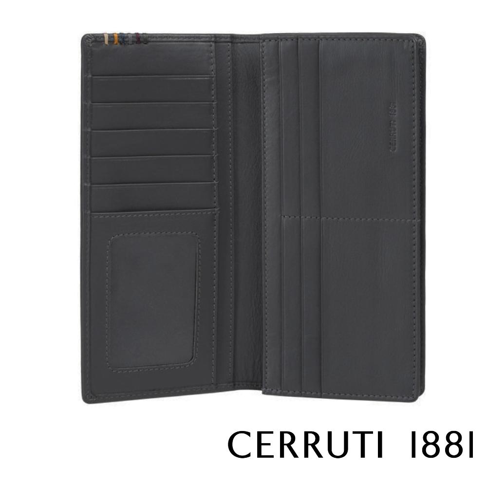 【Cerruti 1881】限量2折 義大利頂級小牛皮12卡對開長夾 全新專櫃展示品(CEPU05652M)