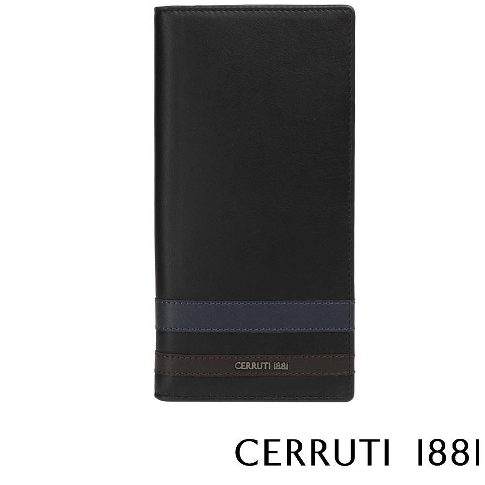 【Cerruti 1881】限量2折 義大利頂級小牛皮12卡對開長夾 全新專櫃展示品(CEPU05694M)