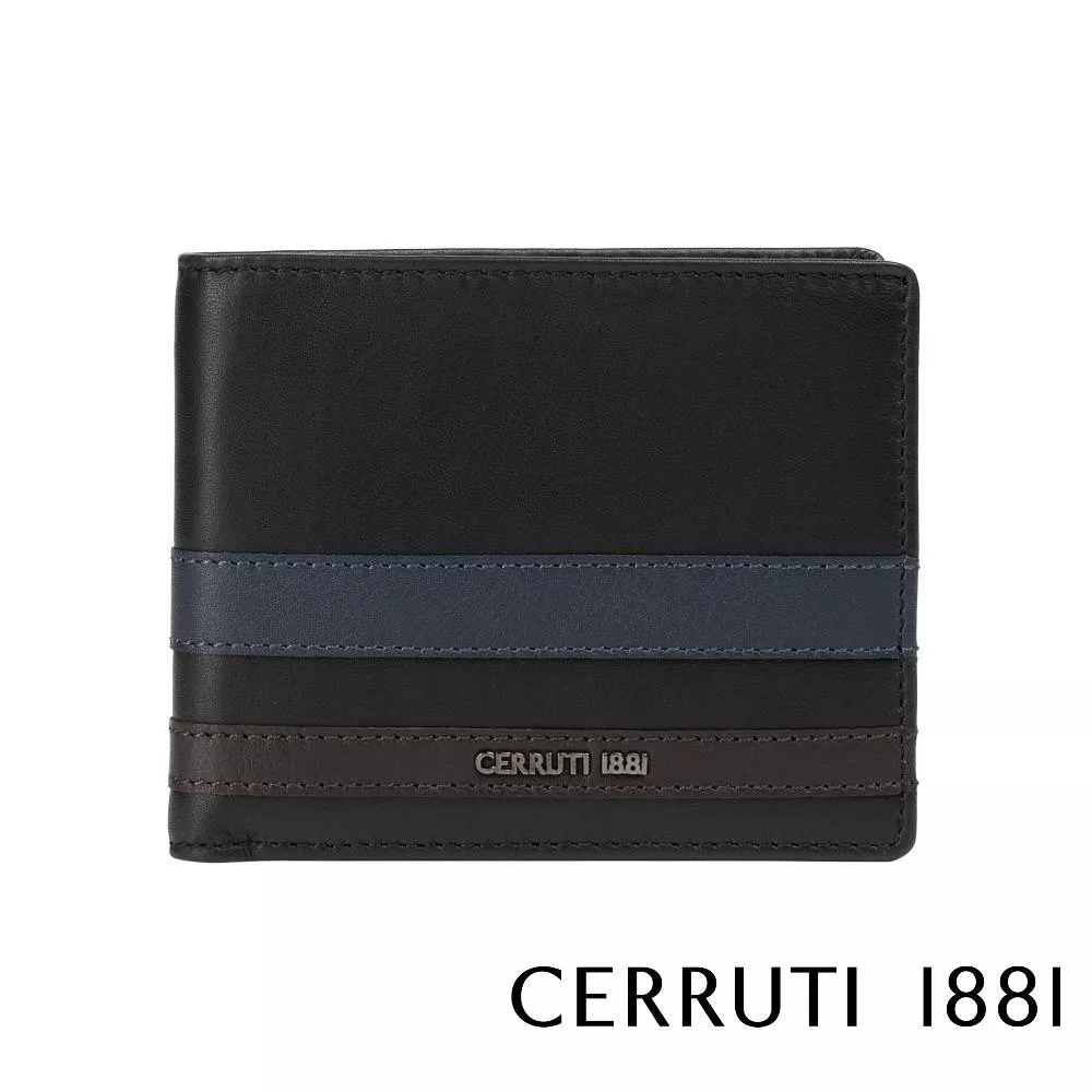 【Cerruti 1881】限量2折 義大利頂級小牛皮8卡皮夾 全新專櫃展示品 (CEPU05695M)