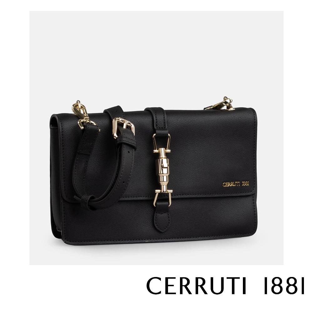 【Cerruti 1881】限量2折 義大利頂級小牛皮側背包肩背包 全新專櫃展示品 (CEBA05579M)