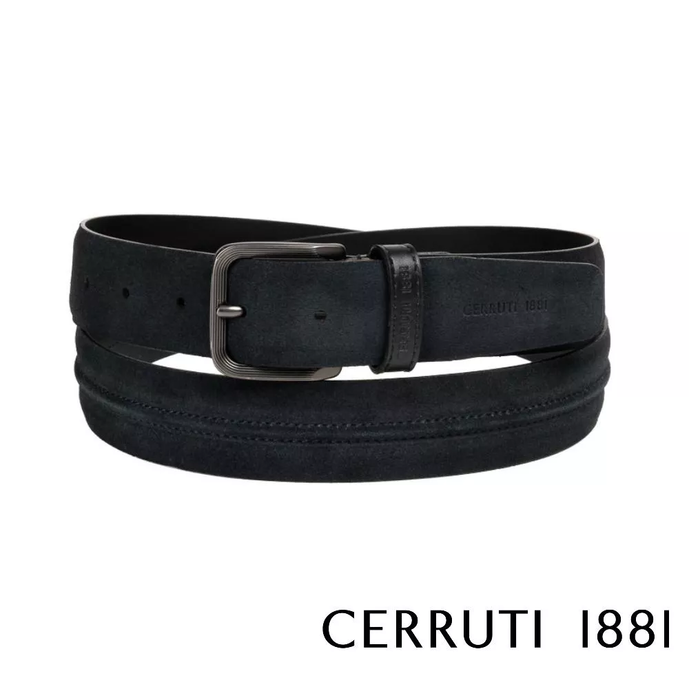 【Cerruti 1881】限量2折 義大利頂級小牛皮皮帶 全新專櫃展示品 (CECU05522M)