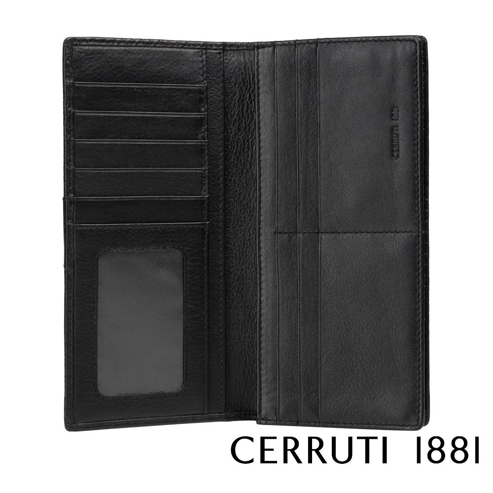 【Cerruti 1881】限量2折 義大利頂級小牛皮12卡對開長夾 全新專櫃展示品(CEPU05541M)