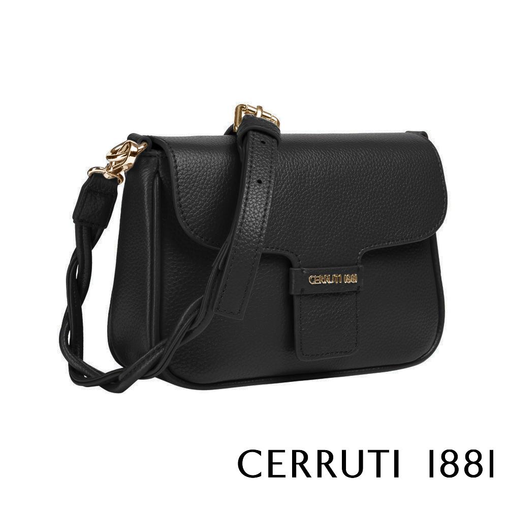 【Cerruti 1881】限量2折 義大利頂級小牛皮側背包肩背包 全新專櫃展示品 (CEBA05272M)