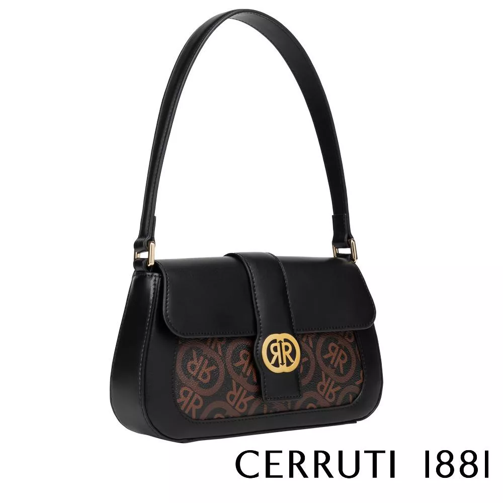【Cerruti 1881】限量2折 義大利頂級小牛皮側背包肩背包 全新專櫃展示品 (CEBA05637M)