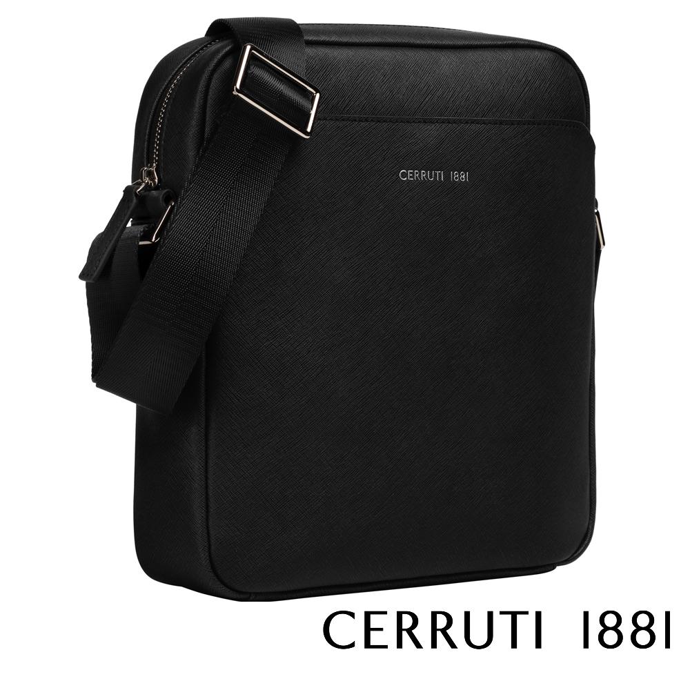 【Cerruti 1881】限量2折 義大利頂級小牛皮側背包肩背包 全新專櫃展示品 (CEBO04655S)