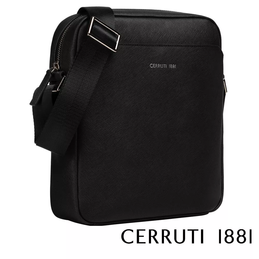 【Cerruti 1881】義大利頂級小牛皮側背包肩背包 (CEBO04655S)
