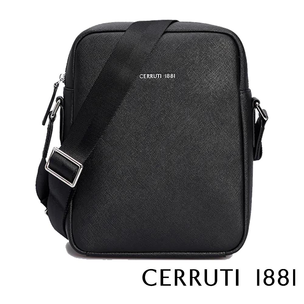 【Cerruti 1881】限量2折 義大利頂級小牛皮側背包肩背包 全新專櫃展示品 (CEBO04667S)