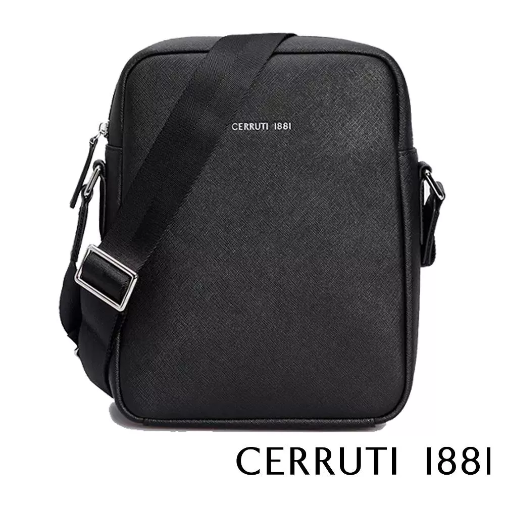 【Cerruti 1881】限量2折 義大利頂級小牛皮側背包肩背包 全新專櫃展示品 (CEBO04667S)