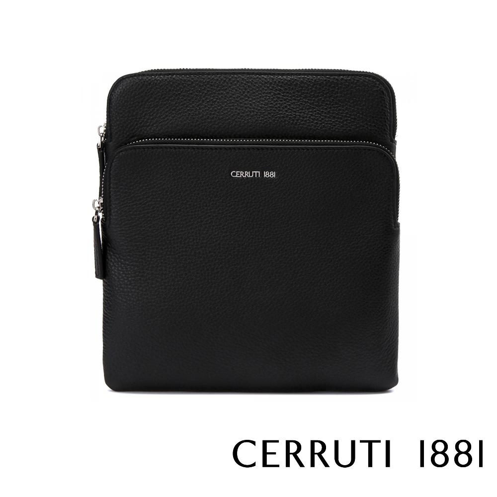 【Cerruti 1881】限量2折 義大利頂級小牛皮側背包肩背包 全新專櫃展示品 (CEBO04805M)