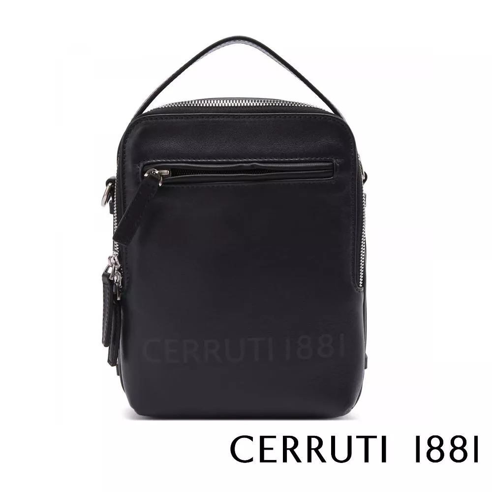 【Cerruti 1881】義大利頂級小牛皮側背包肩背包 (CEBO05335M)