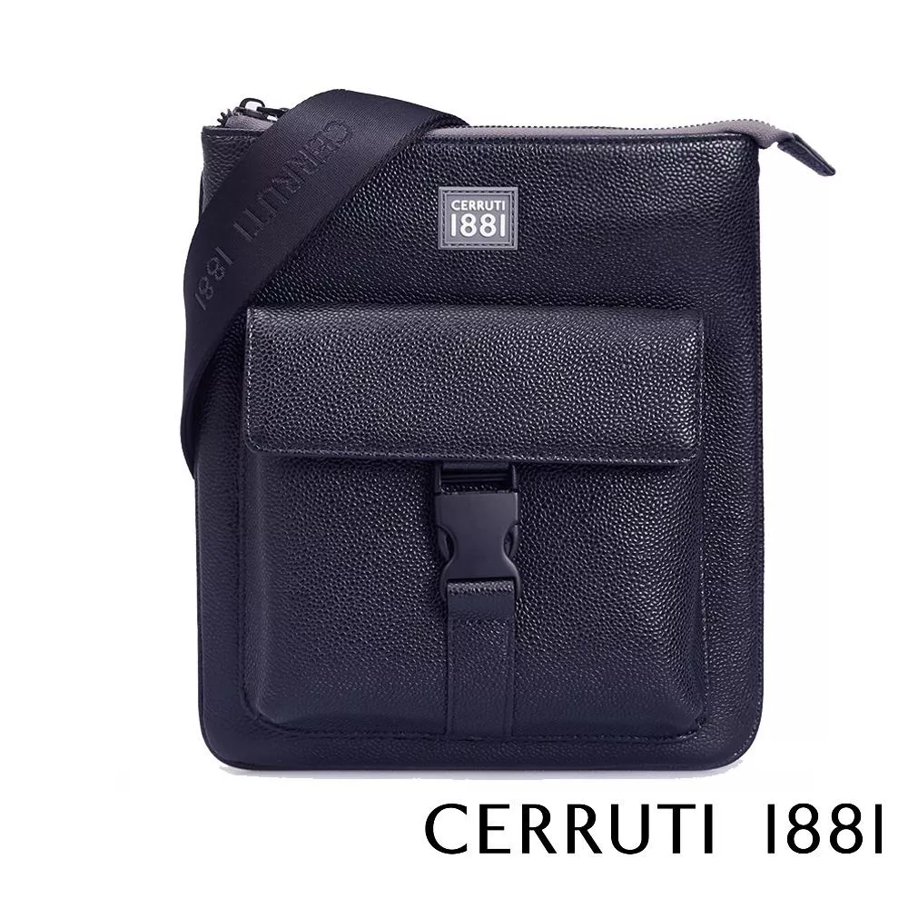【Cerruti 1881】義大利頂級小牛皮側背包肩背包 (CEBO05342M)