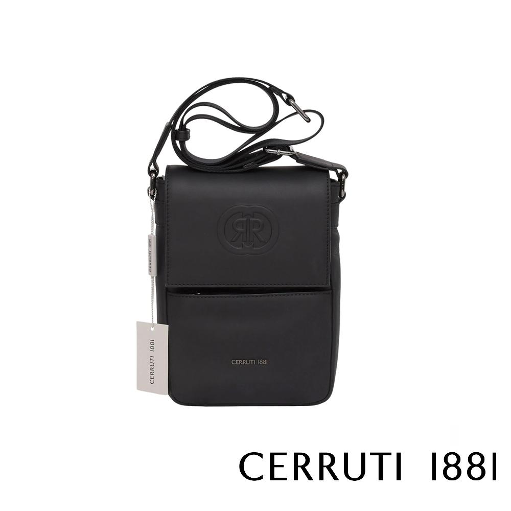 【Cerruti 1881】限量2折 義大利頂級小牛皮側背包肩背包 全新專櫃展示品 (CEBO05602M)