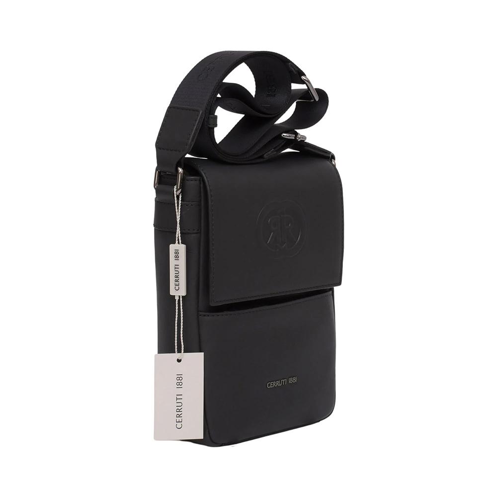【Cerruti 1881】限量2折 義大利頂級小牛皮側背包肩背包 全新專櫃展示品 (CEBO05602M)