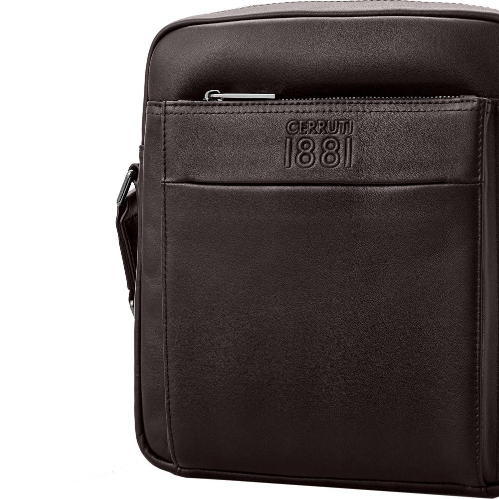 【Cerruti 1881】限量2折 義大利頂級小牛皮側背包肩背包 全新專櫃展示品 (CEBO05624M)