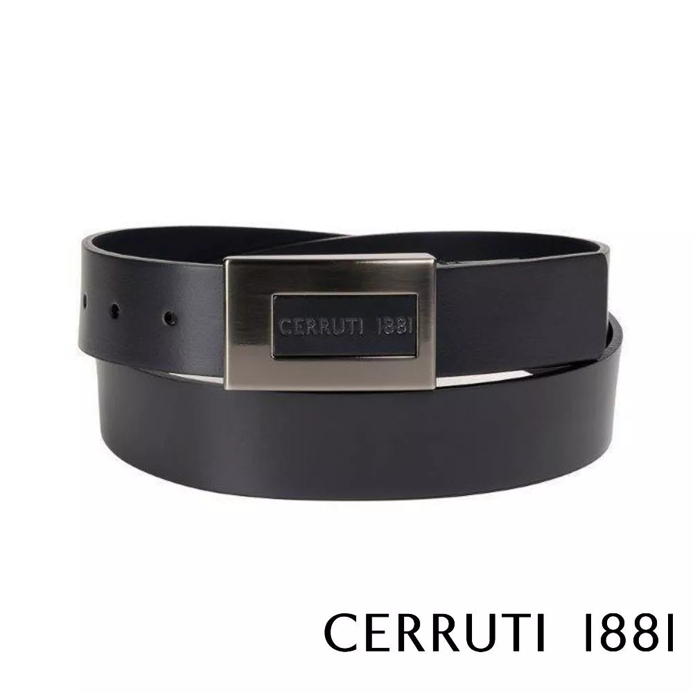 【Cerruti 1881】限量2折 義大利頂級小牛皮皮帶 全新專櫃展示品 (CECU05523M)