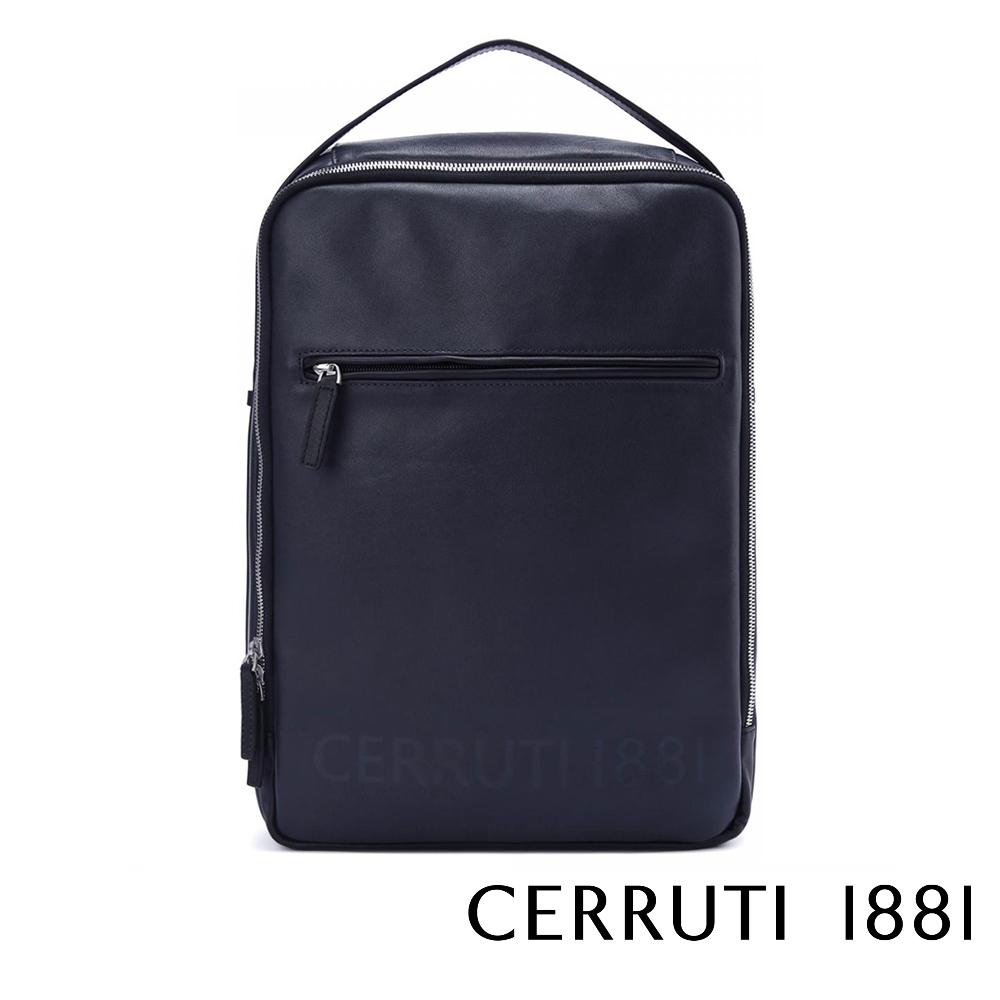 【Cerruti 1881】限量2折 義大利頂級小牛皮後背包 全新專櫃展示品 (CEZA05338M)