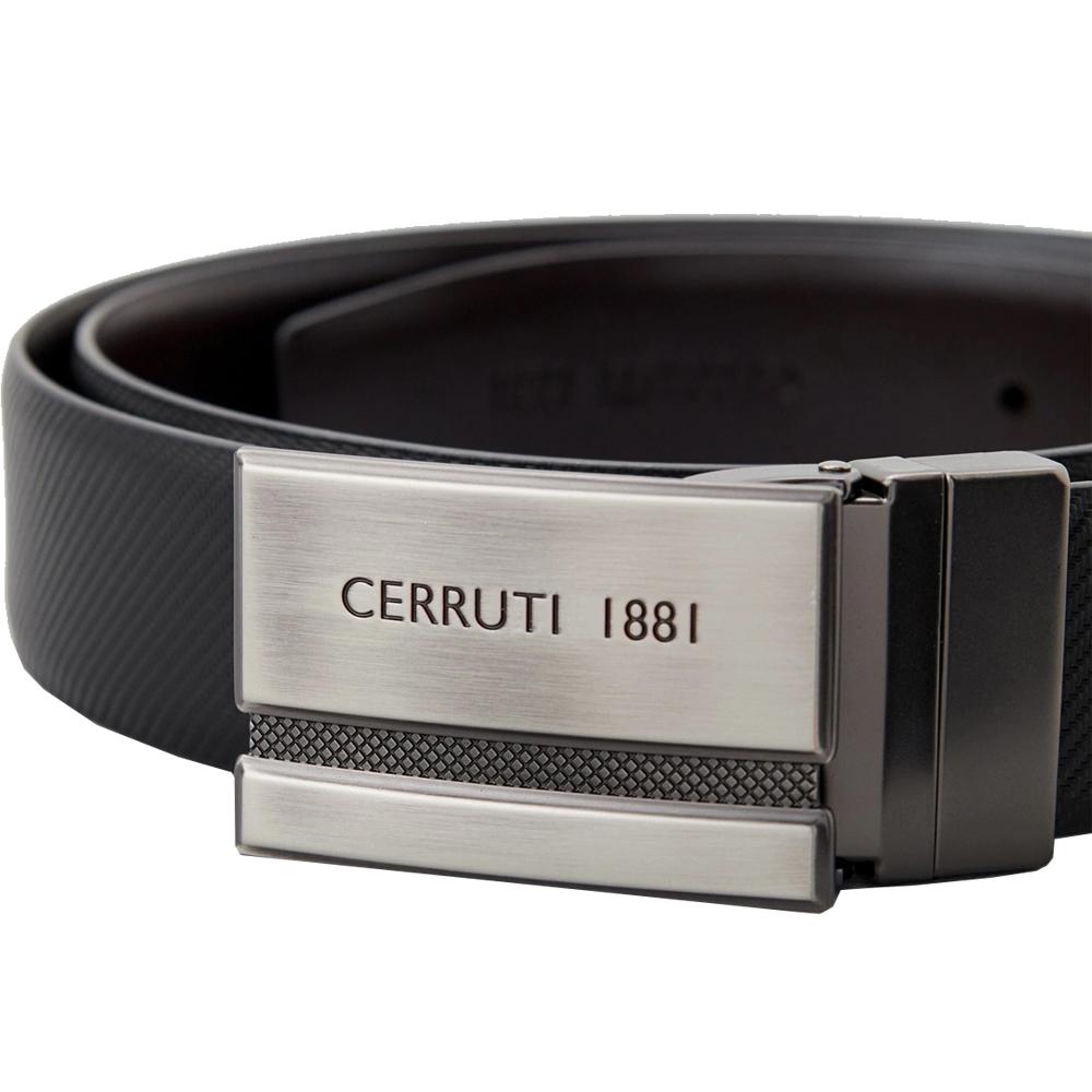 【Cerruti 1881】限量2折 義大利頂級小牛皮皮帶 全新專櫃展示品 (CECT06373M)