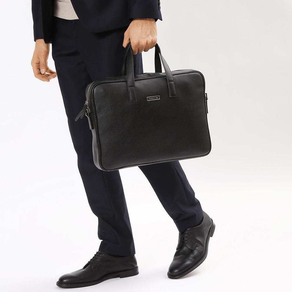 【Cerruti 1881】限量2折 義大利頂級小牛皮公事包/肩背包 全新專櫃展示品 (CECA06035M)