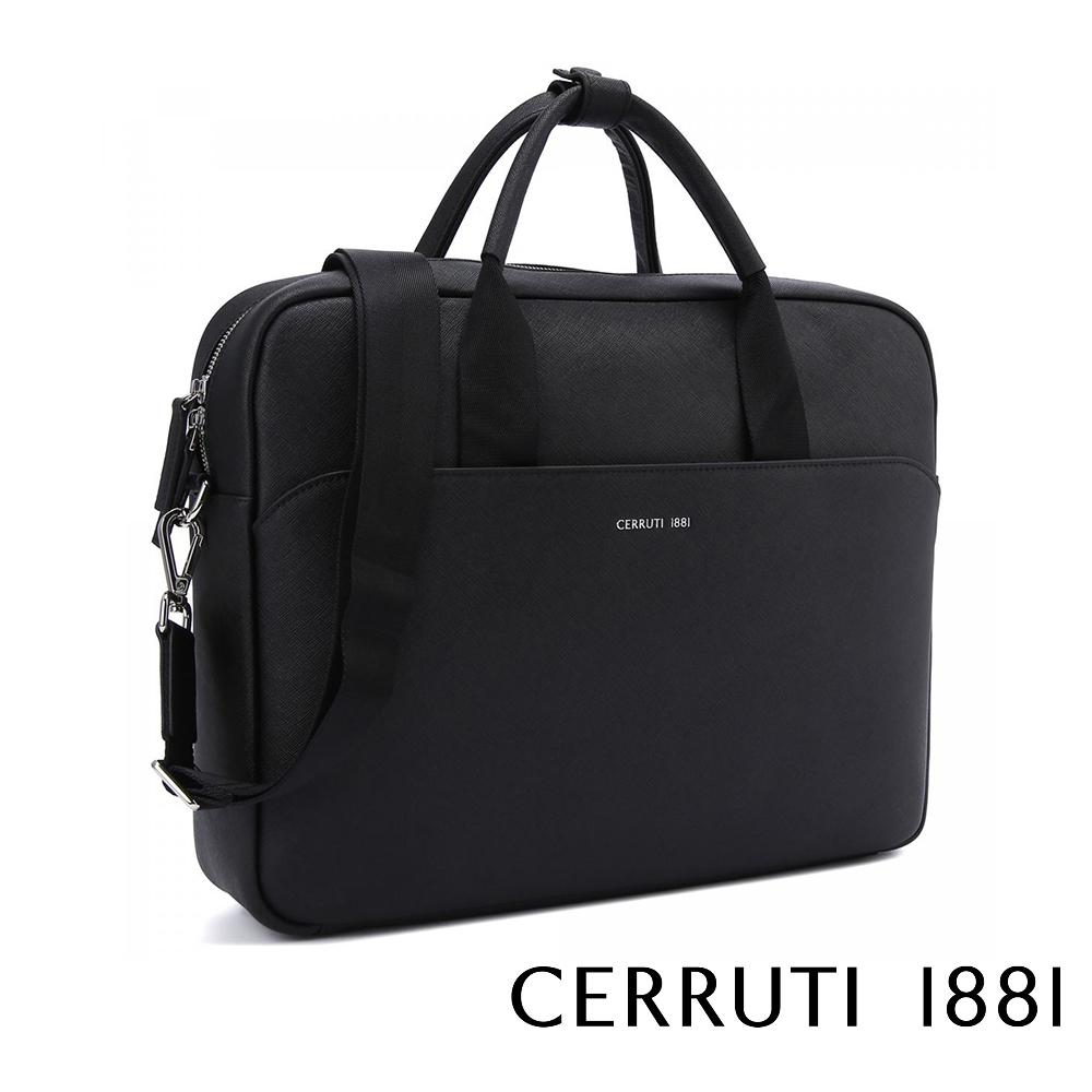 【Cerruti 1881】限量2折 義大利頂級小牛皮公事包/肩背包 全新專櫃展示品 (CECA04657S)